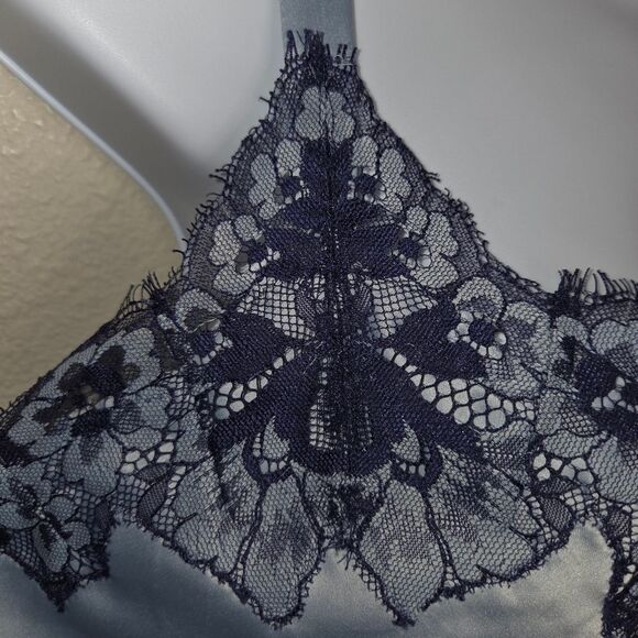 Soma Satin & Lace Celestial Blue Chemise Nightgown Size XL - Picture 4 of 8